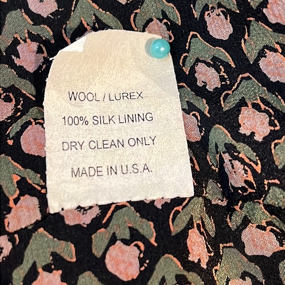 Lilah Rose Red & Black Wool Weaved Coat with Attached Scarf  & Silk Lining. - Picture 16 of 17